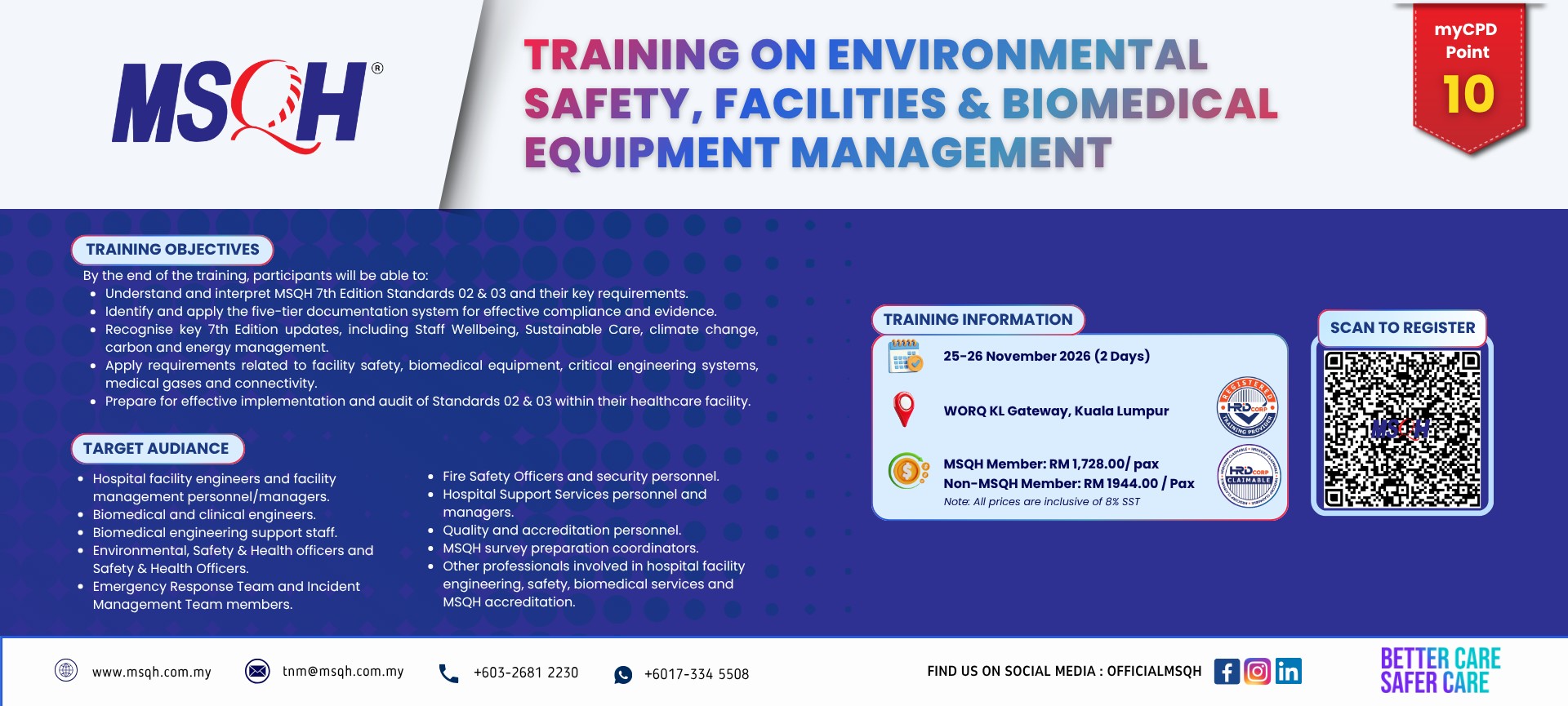 09-09-2026 Banner - Training on Environmental Safety, Facilities & Biomedical Equipment Management